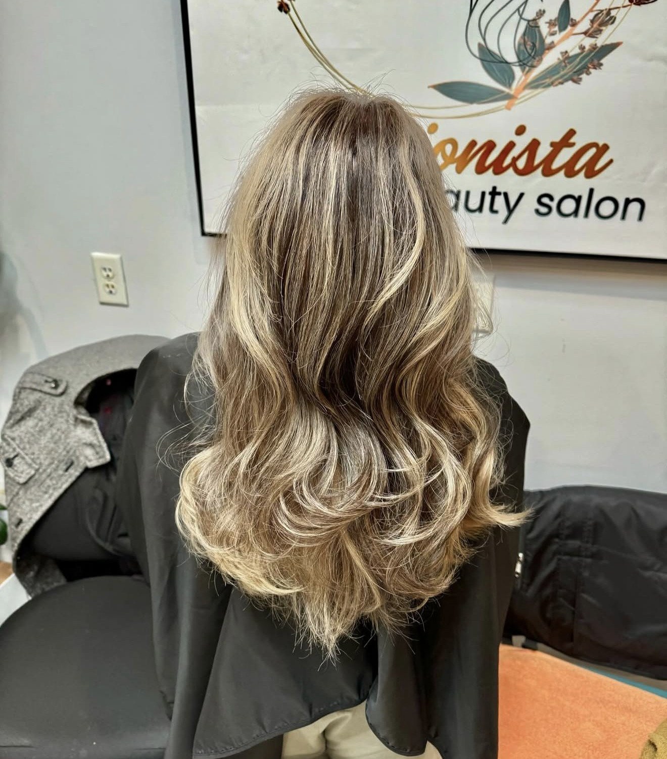 Blonde balayage hair colour result